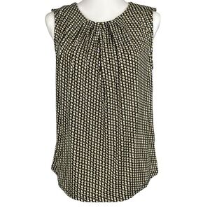 Jones New York medium black/yellow/white geometrical blouse tank
